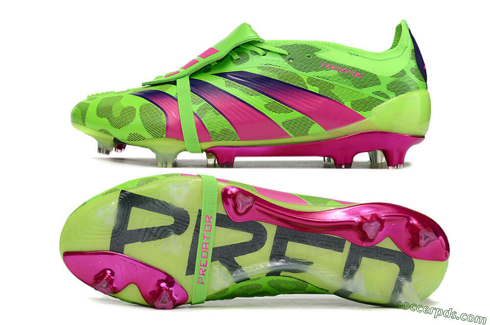 Adidas Predator Elite Foldover Tongue FG Low-Tops Football Boots - Green/Pink/Purple/Yellow 0