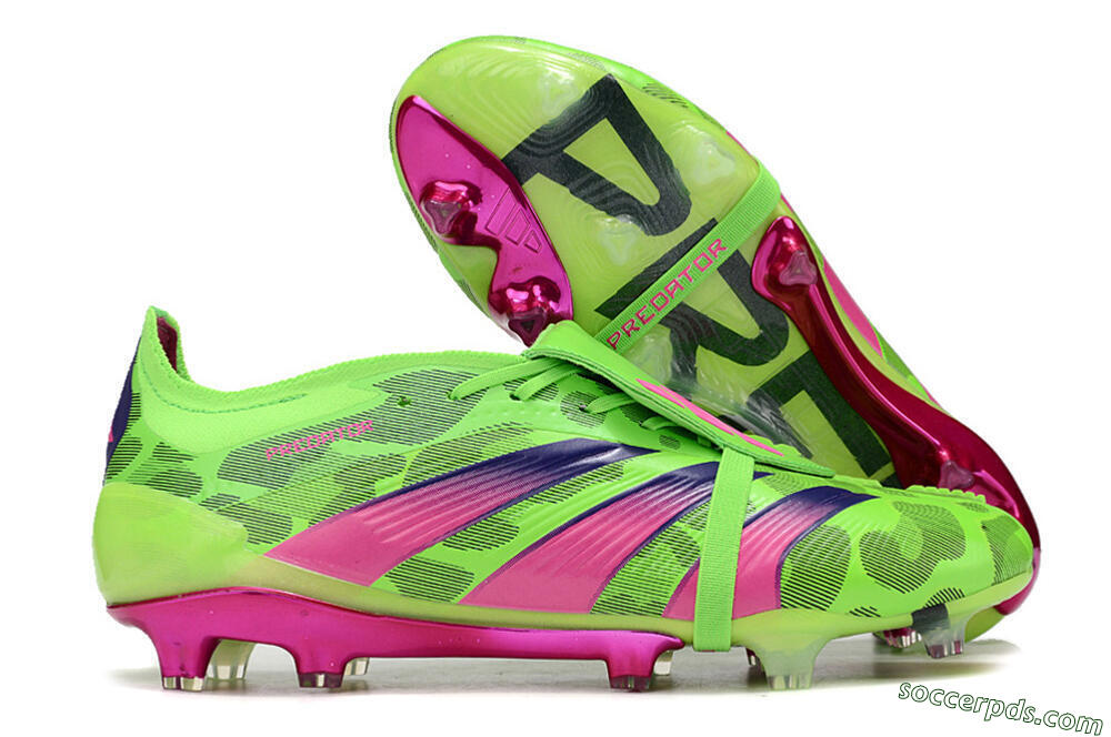 Adidas Predator Elite Foldover Tongue FG Low-Tops Football Boots - Green/Pink/Purple/Yellow 1