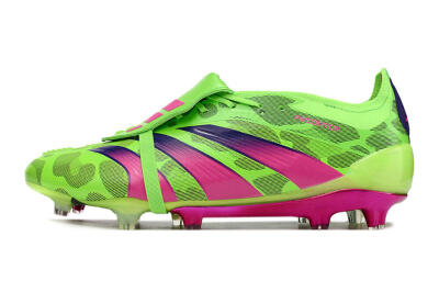 Adidas Predator Elite Foldover Tongue FG Low-Tops Football Boots - Green/Pink/Purple/Yellow