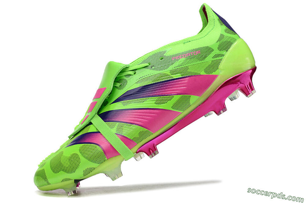 Adidas Predator Elite Foldover Tongue FG Low-Tops Football Boots - Green/Pink/Purple/Yellow 5