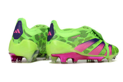 Adidas Predator Elite Foldover Tongue FG Low-Tops Football Boots - Green/Pink/Purple/Yellow