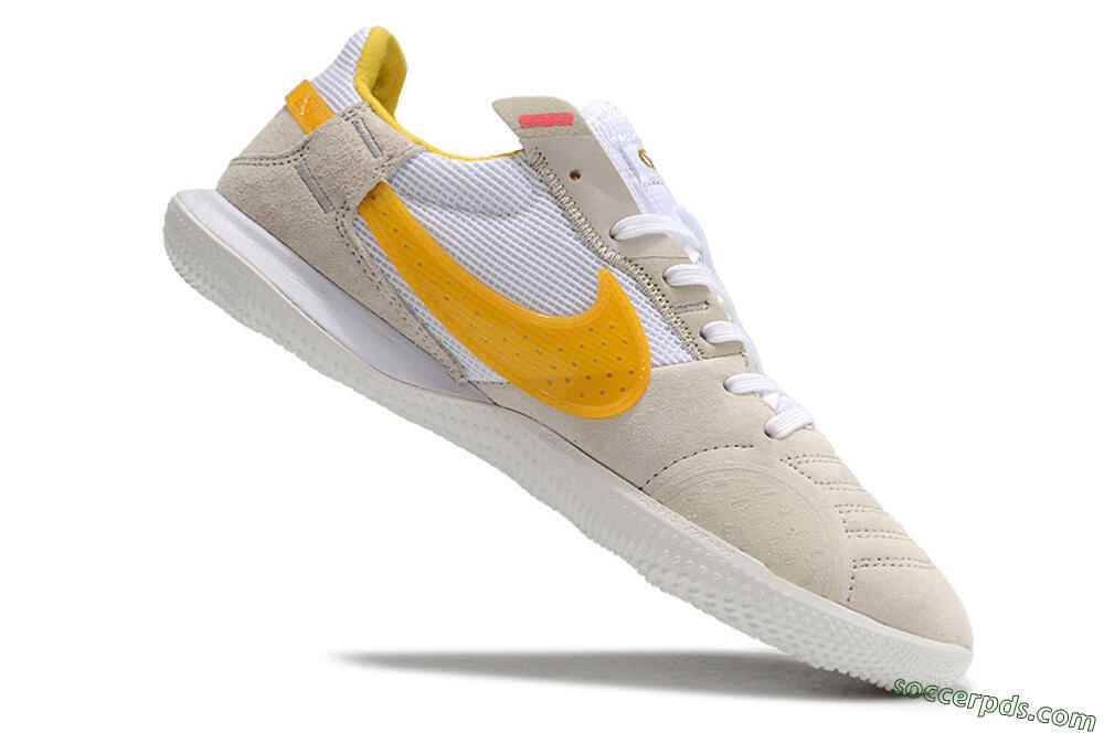 Nike Street Gato IC Low-Tops Football Shoes - Beige/Yellow/White 4