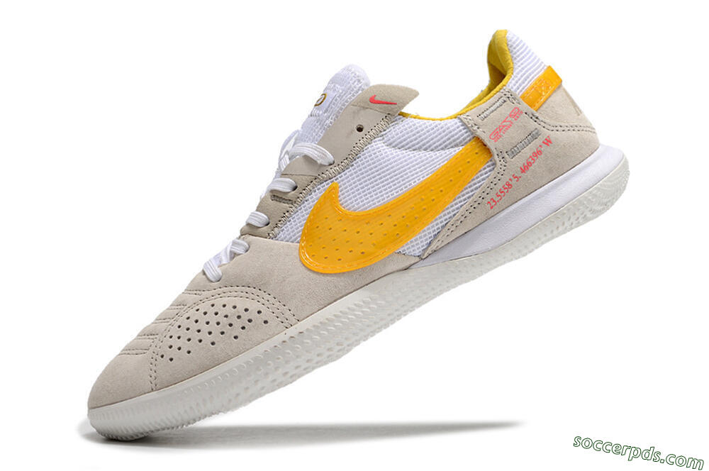Nike Street Gato IC Low-Tops Football Shoes - Beige/Yellow/White 5
