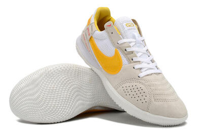 Nike Street Gato IC Low-Tops Football Shoes - Beige/Yellow/White