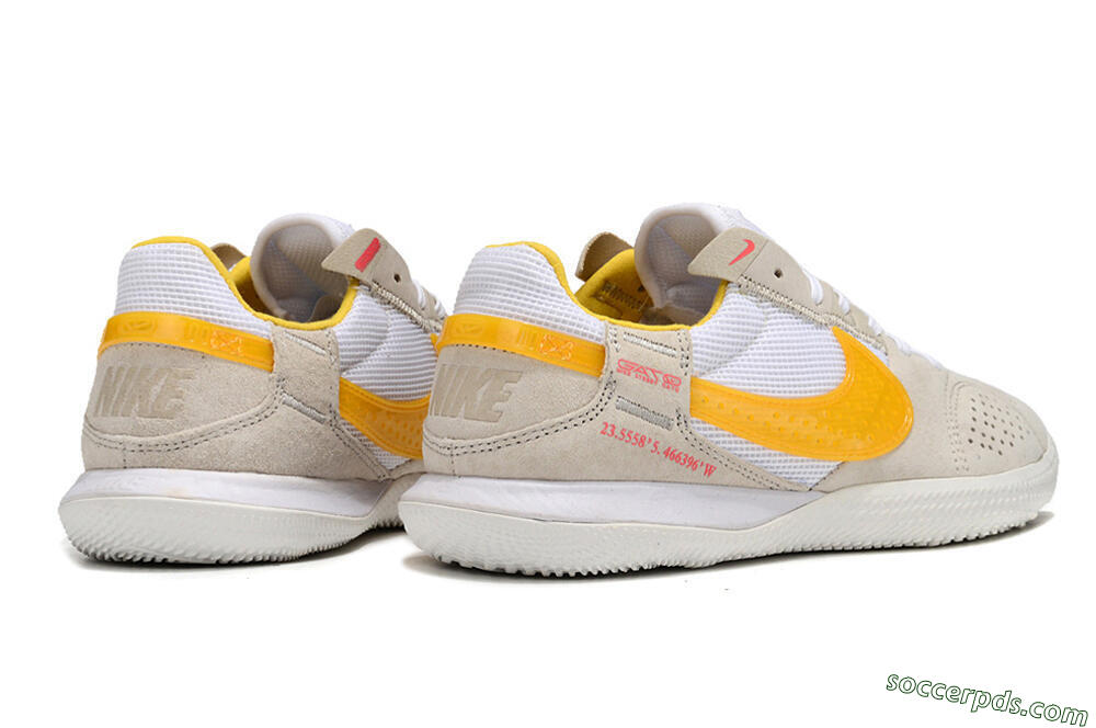 Nike Street Gato IC Low-Tops Football Shoes - Beige/Yellow/White 6