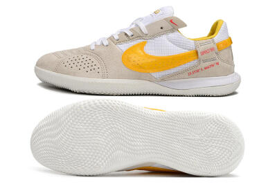Nike Street Gato IC Low-Tops Football Shoes - Beige/Yellow/White