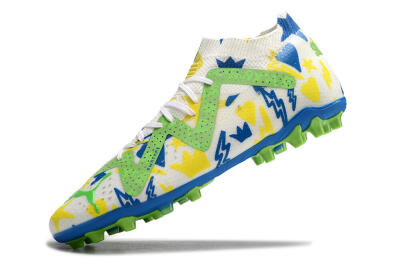 Puma Future Ultimate FG Low-Tops Football Boots - White/Yellow/Blue