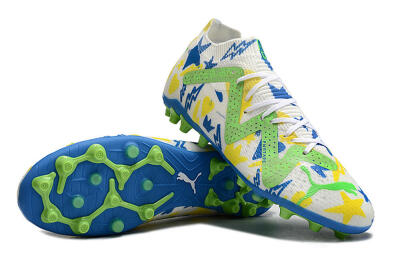 Puma Future Ultimate FG Low-Tops Football Boots - White/Yellow/Blue