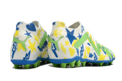 Puma Future Ultimate FG Low-Tops Football Boots - White/Yellow/Blue