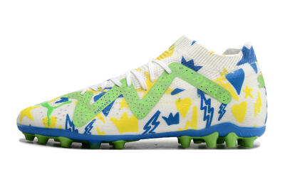 Puma Future Ultimate FG Low-Tops Football Boots - White/Yellow/Blue