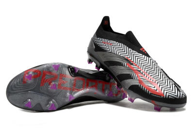 Adidas Predator Accuracy+ FG Low-Tops Football Boots - Grey/Black/Red
