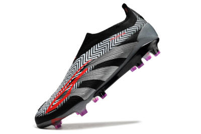 Adidas Predator Accuracy+ FG Low-Tops Football Boots - Grey/Black/Red