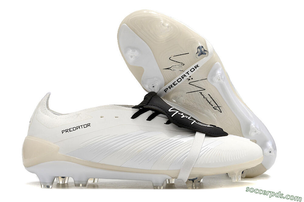 Adidas Predator Elite Foldover Tongue FG Low-Tops Football Boots - Beige/Black/White 1