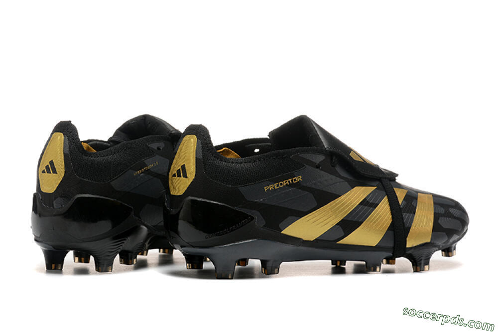 Adidas Predator Elite Foldover Tongue FG Low-Tops Football Boots - Black/Gold 6