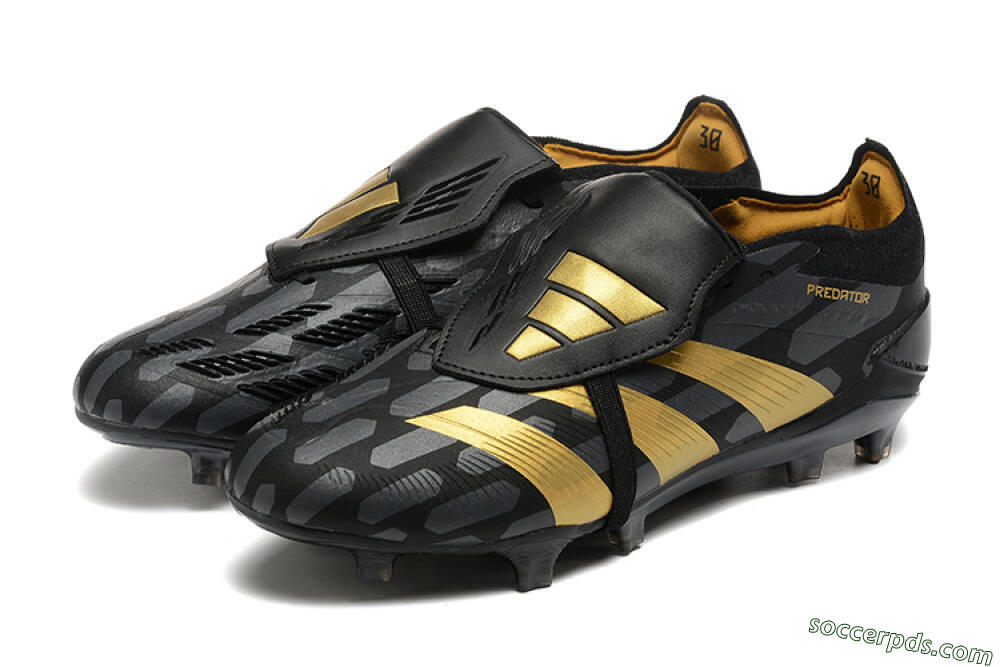 Adidas Predator Elite Foldover Tongue FG Low-Tops Football Boots - Black/Gold 5