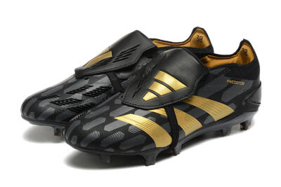 Adidas Predator Elite Foldover Tongue FG Low-Tops Football Boots - Black/Gold