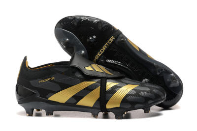 Adidas Predator Elite Foldover Tongue FG Low-Tops Football Boots - Black/Gold