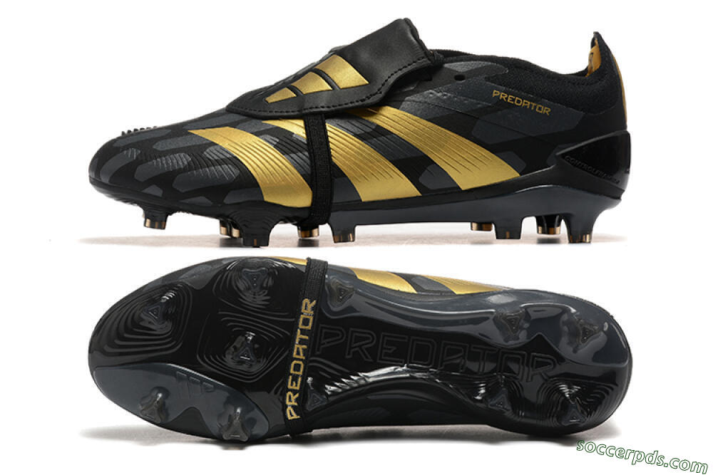 Adidas Predator Elite Foldover Tongue FG Low-Tops Football Boots - Black/Gold 0