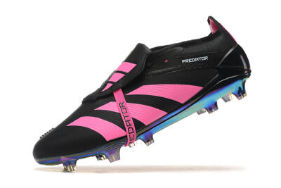 Adidas Predator Elite Foldover Tongue FG Low-Tops Football Boots - Black/Pink