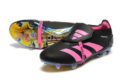 Adidas Predator Elite Foldover Tongue FG Low-Tops Football Boots - Black/Pink