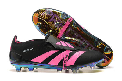 Adidas Predator Elite Foldover Tongue FG Low-Tops Football Boots - Black/Pink