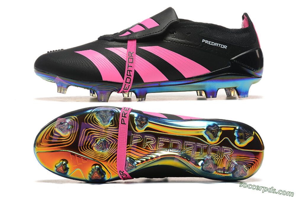 Adidas Predator Elite Foldover Tongue FG Low-Tops Football Boots - Black/Pink 0