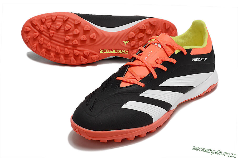 Adidas Predator 24 Elite TF Low-Tops Football Shoes - Black/White/Orange 3
