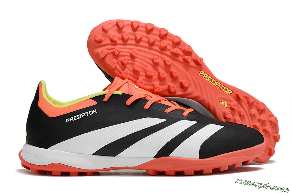 Adidas Predator 24 Elite TF Low-Tops Football Shoes - Black/White/Orange 1