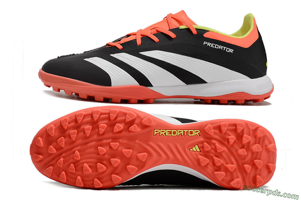 Adidas Predator 24 Elite TF Low-Tops Football Shoes - Black/White/Orange 0