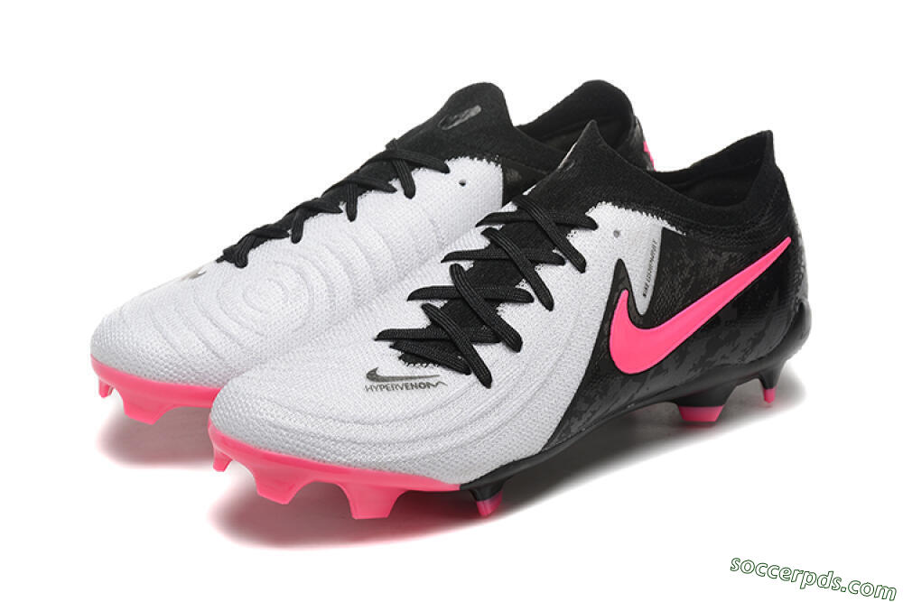 Nike Phantom Luna Elite NU FG Low-Tops Football Boots - White/Black/Pink 5