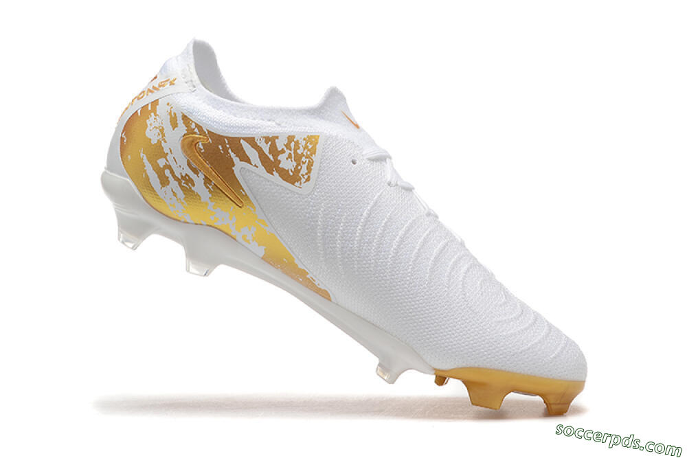 Nike Phantom Luna Elite NU FG Low-Tops Football Boots - White/Gold 6