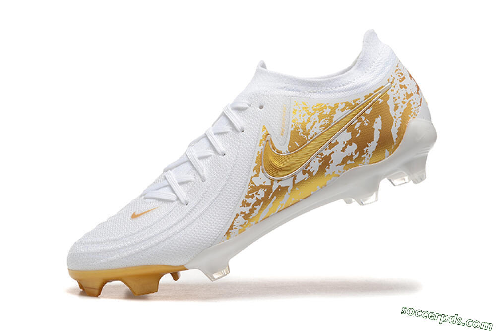 Nike Phantom Luna Elite NU FG Low-Tops Football Boots - White/Gold 7