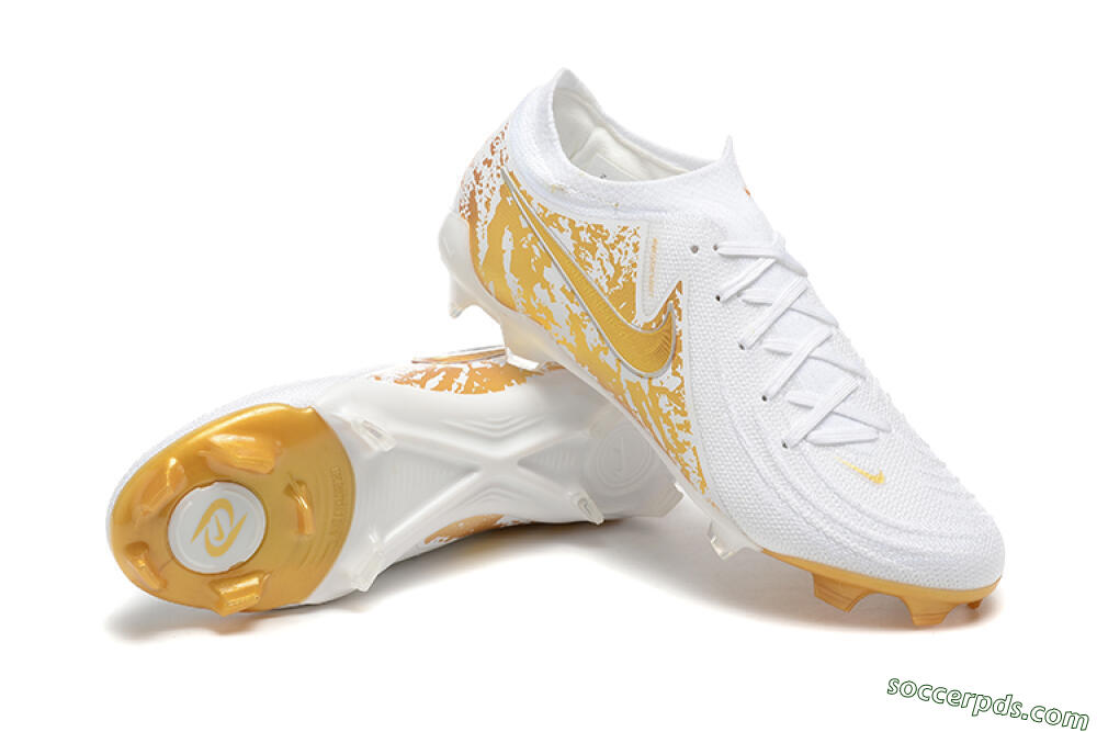 Nike Phantom Luna Elite NU FG Low-Tops Football Boots - White/Gold 4