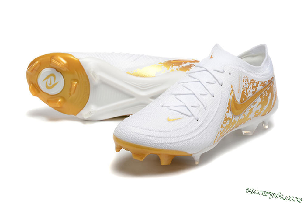 Nike Phantom Luna Elite NU FG Low-Tops Football Boots - White/Gold 3