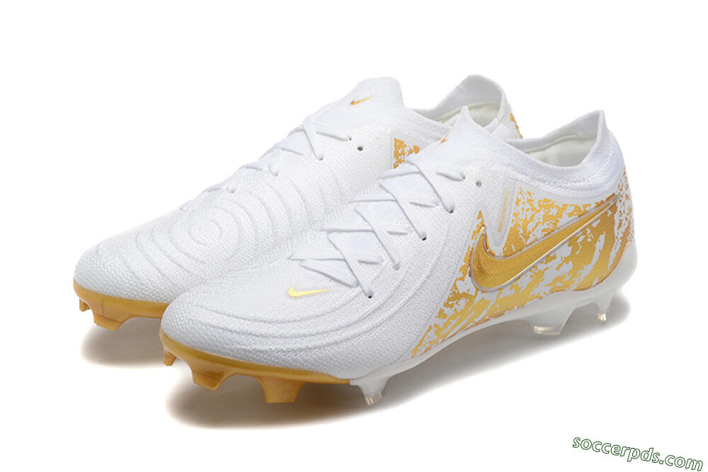 Nike Phantom Luna Elite NU FG Low-Tops Football Boots - White/Gold 8