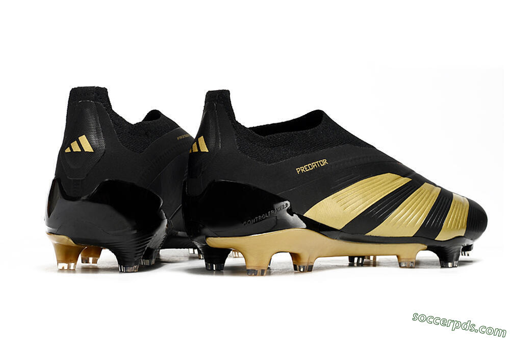 Adidas Predator Accuracy+ Laceless FG Low-Tops Football Boots - Black/Gold 6