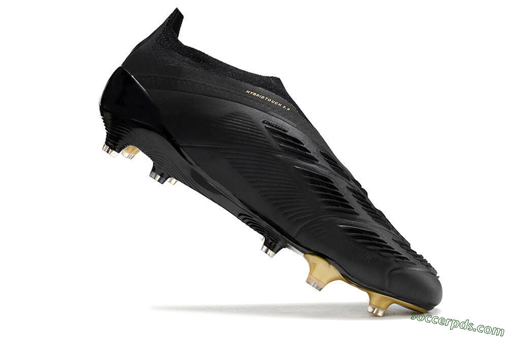 Adidas Predator Accuracy+ Laceless FG Low-Tops Football Boots - Black/Gold 4