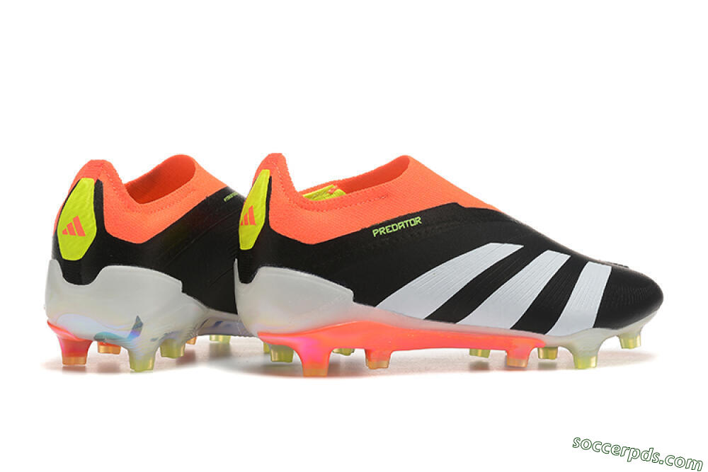 Adidas Predator Accuracy+ Laceless FG Low-Tops Football Boots - Black/White/Orange 8