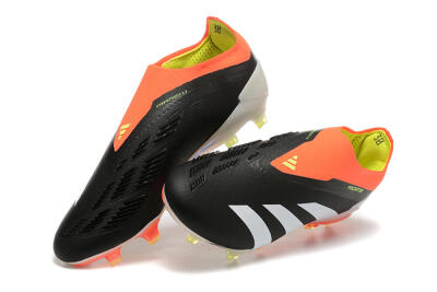 Adidas Predator Accuracy+ Laceless FG Low-Tops Football Boots - Black/White/Orange