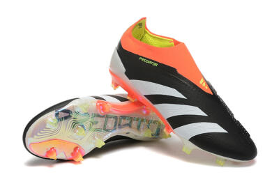 Adidas Predator Accuracy+ Laceless FG Low-Tops Football Boots - Black/White/Orange