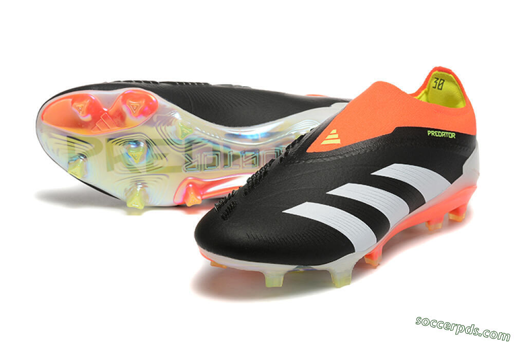Adidas Predator Accuracy+ Laceless FG Low-Tops Football Boots - Black/White/Orange 3