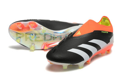 Adidas Predator Accuracy+ Laceless FG Low-Tops Football Boots - Black/White/Orange