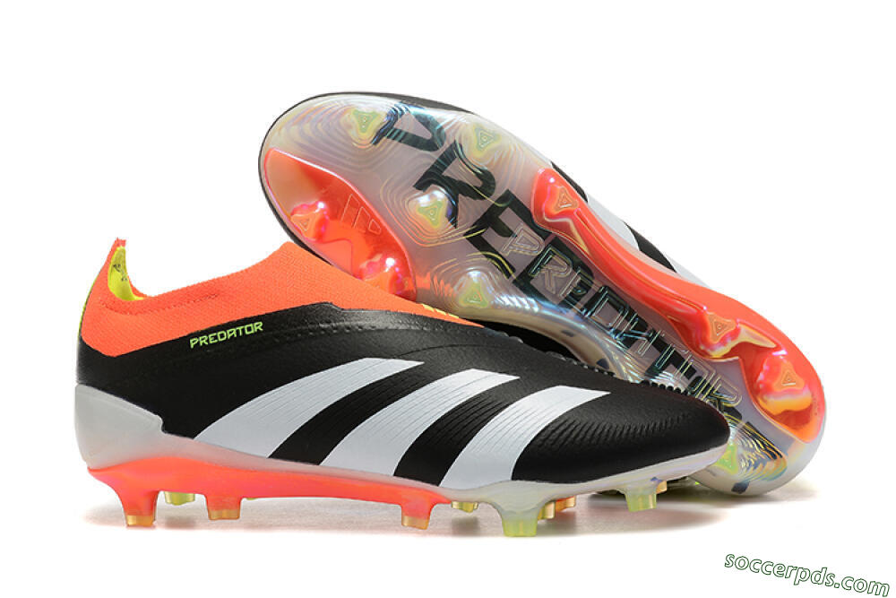 Adidas Predator Accuracy+ Laceless FG Low-Tops Football Boots - Black/White/Orange 1