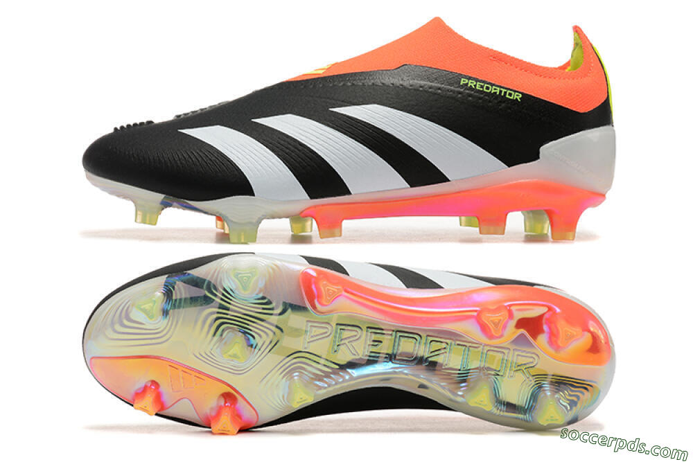 Adidas Predator Accuracy+ Laceless FG Low-Tops Football Boots - Black/White/Orange 0