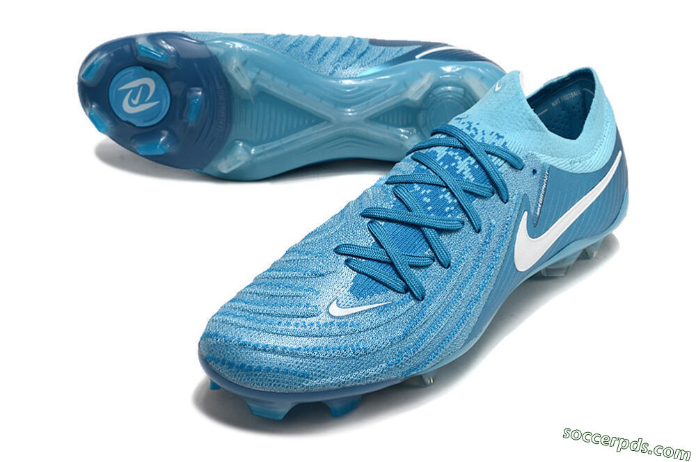 Nike Phantom Luna Elite NU FG Low-Tops Football Boots - Light Blue/White 3