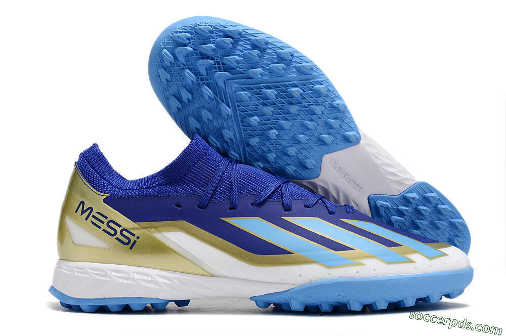 Adidas X Crazyfast.3 Messi TF Low-Tops Football Shoes - Blue/White/Gold 1