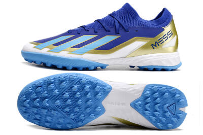 Adidas X Crazyfast.3 Messi TF Low-Tops Football Shoes - Blue/White/Gold