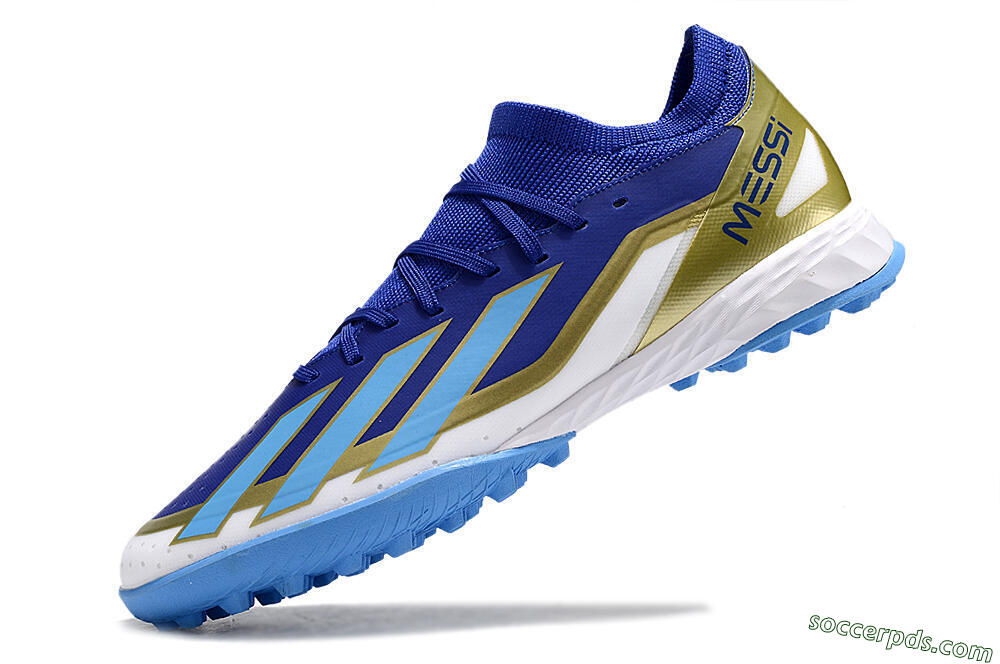 Adidas X Crazyfast.3 Messi TF Low-Tops Football Shoes - Blue/White/Gold 5
