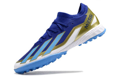 Adidas X Crazyfast.3 Messi TF Low-Tops Football Shoes - Blue/White/Gold