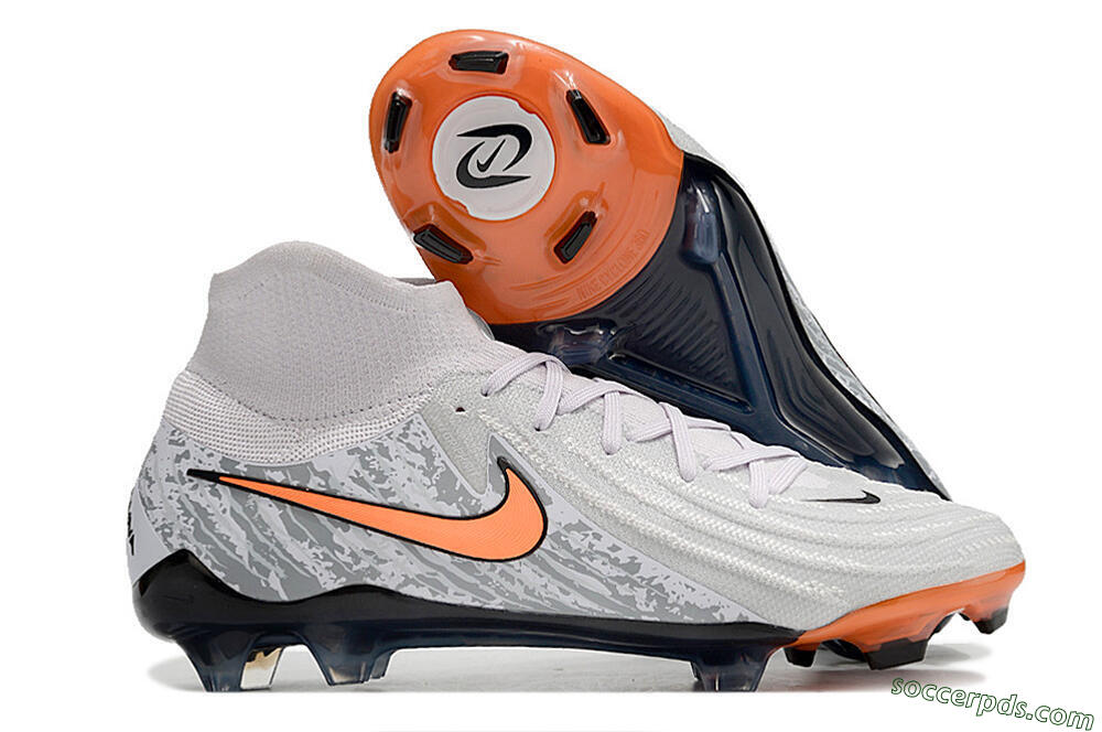 Nike Phantom Luna Elite NU FG High-Tops Football Boots - Grey/Orange/Black 1